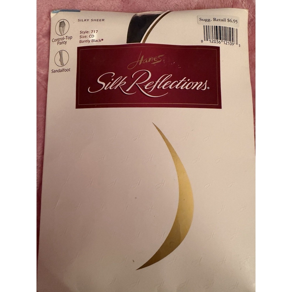 Hanes‎ Silk Reflections Control, Top Silky Sheer Barely Black Size CD Style 717